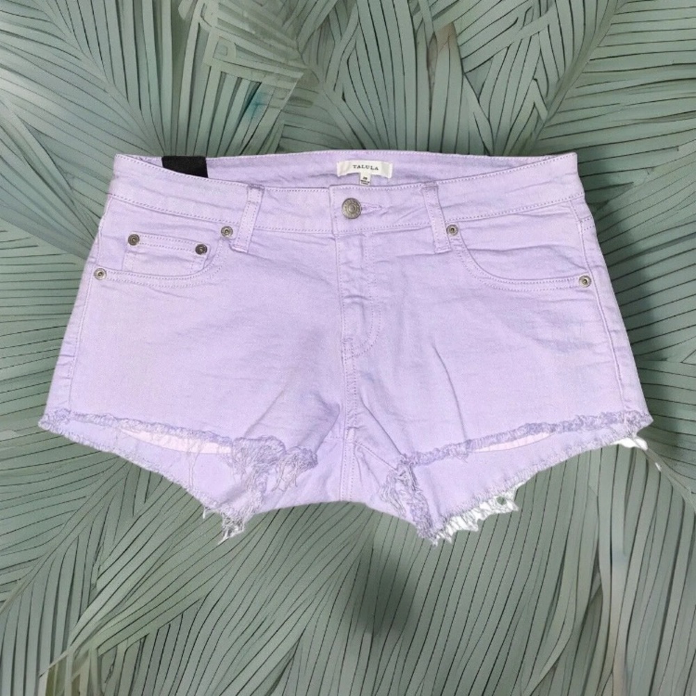 TALULA Purple Stretch Cotton Cut-Off Frayed Jean Shorts Size 29 - 30” Waist
